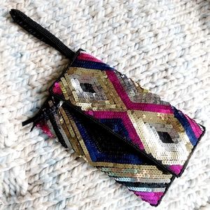 Geometric Sequin Wristlet/Clutch
